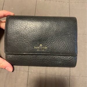 Kate spade black medium size bifold wallet leather